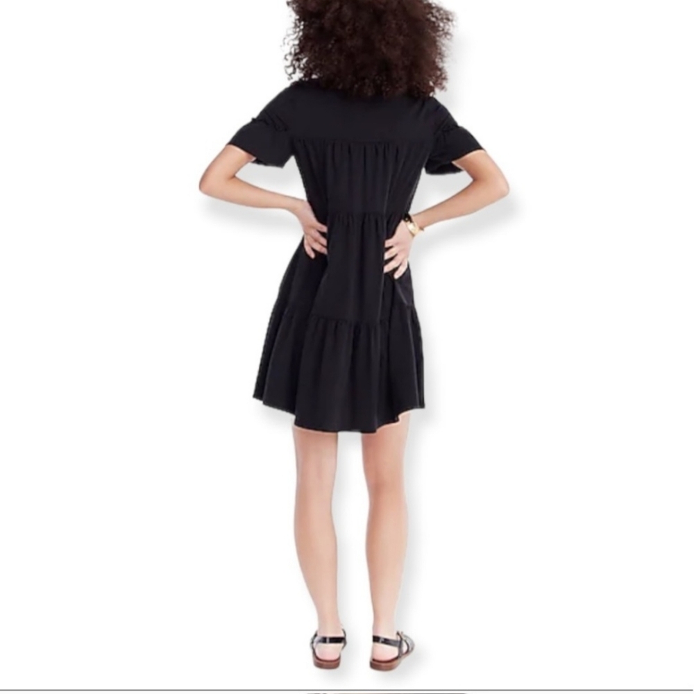 NWT J.Crew Broken-in Jersey Tiered Cotton Summer Mini Dress Green Color Size S - Picture 5 of 14